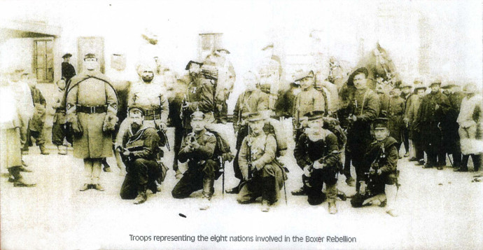 Troops representing the eight nations involved in the Boxer Rebellion