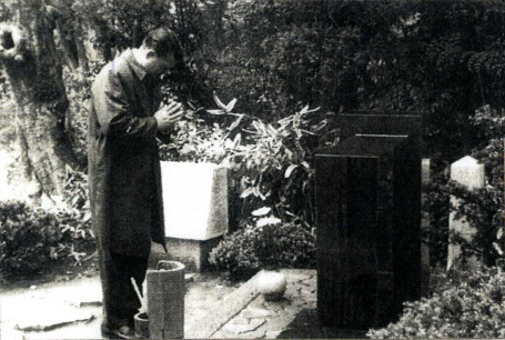The memorial to Gichin Funakoshi at Engakuji Temple, Kamakura, Japan